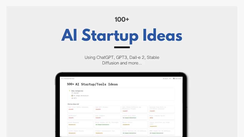 100+ AI Startup Ideas screenshot 1 of 3