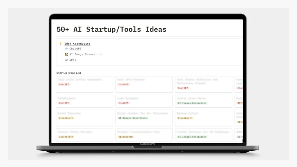 100+ AI Startup Ideas screenshot 3 of 3