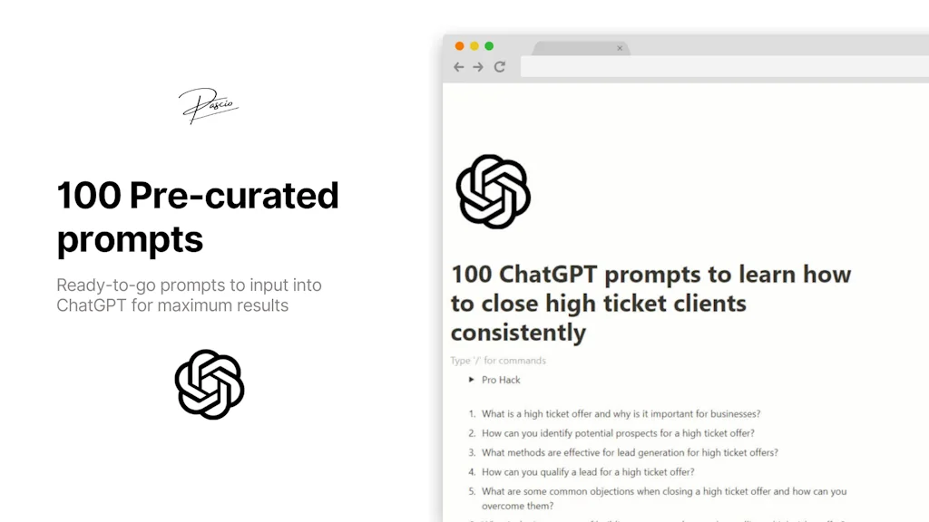 100 ChatGPT High-Ticket Client Prompts screenshot 2 of 3