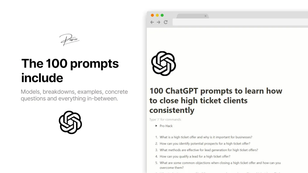 100 ChatGPT High-Ticket Client Prompts screenshot 3 of 3