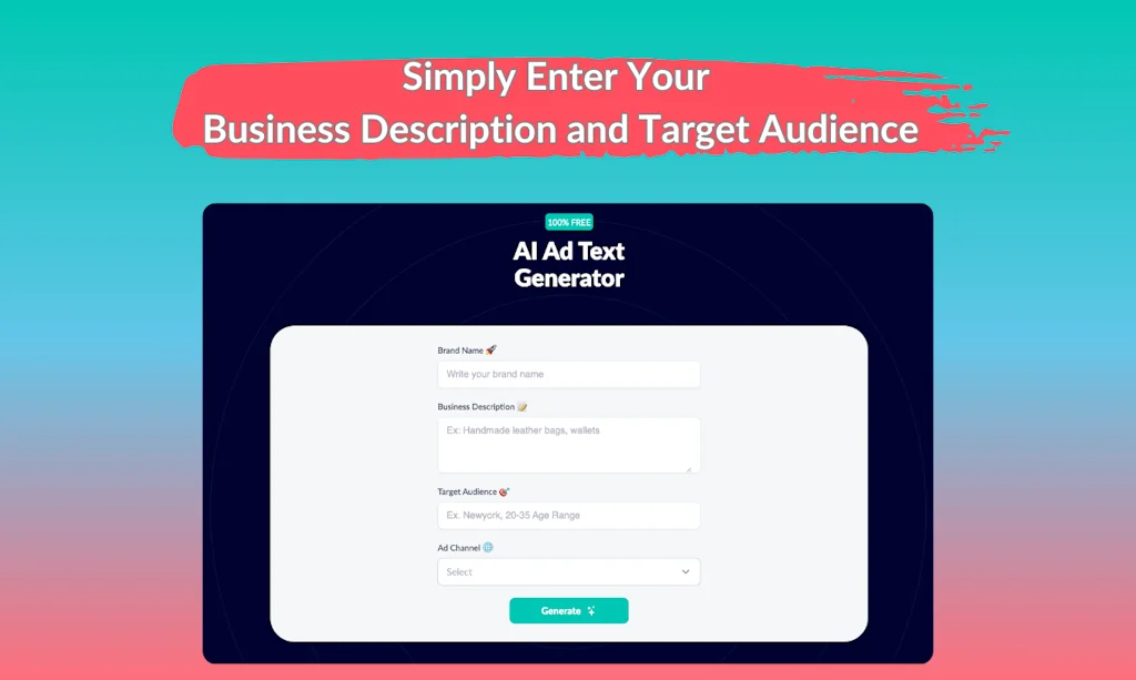 100% Free AI Ad Text Generator screenshot 2 of 3
