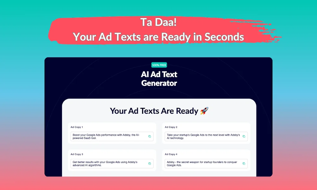100% Free AI Ad Text Generator screenshot 3 of 3