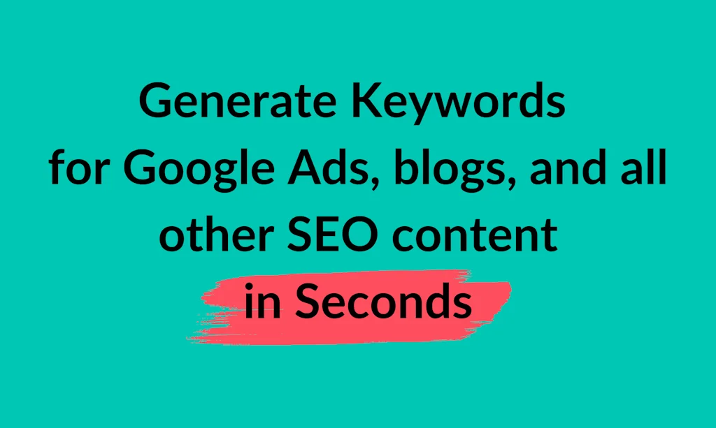 100% Free Keyword Generator screenshot 1 of 3