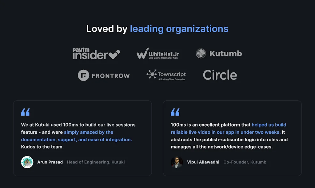 100ms Video SDK screenshot 8 of 8