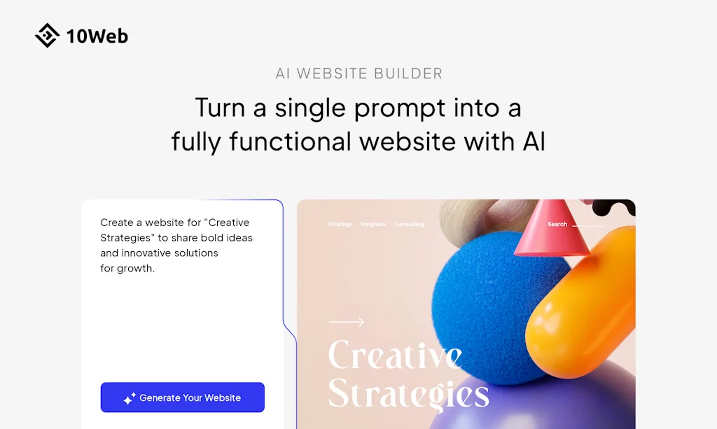 10Web.io screenshot 1 of 3