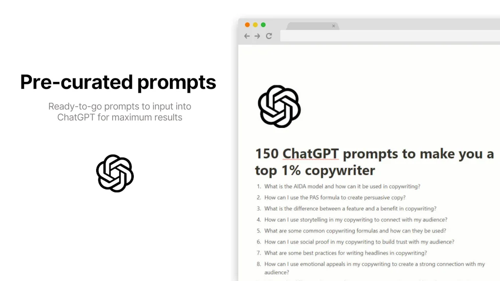 150 ChatGPT Copywriting Prompt Bundle screenshot 2 of 3