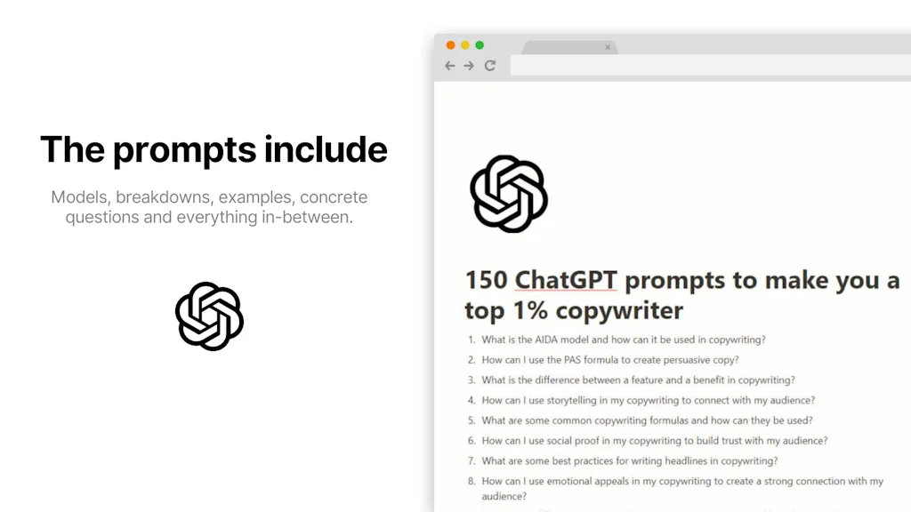 150 ChatGPT Copywriting Prompt Bundle screenshot 3 of 3