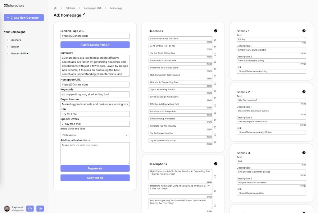 30characters screenshot 3 of 3