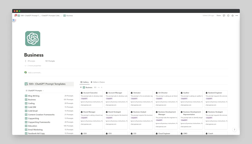 500+ AI Chatbot Prompt Templates screenshot 4 of 8