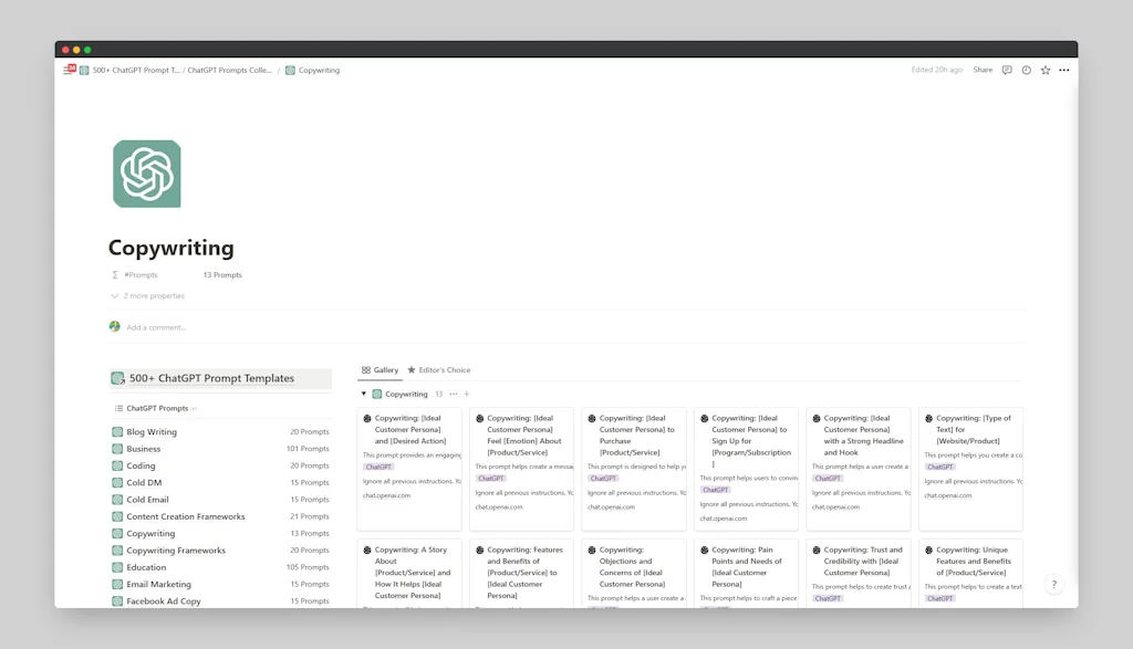 500+ AI Chatbot Prompt Templates screenshot 6 of 8