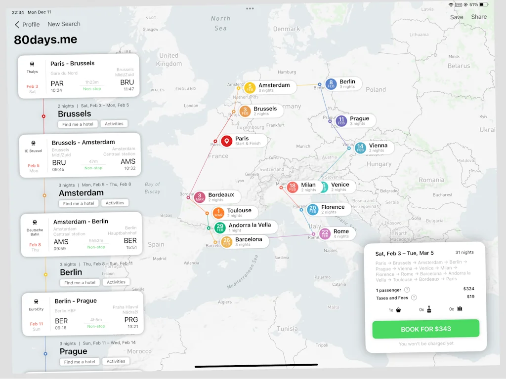 80days.me | Multi-city Travel 2024 screenshot 3 of 10