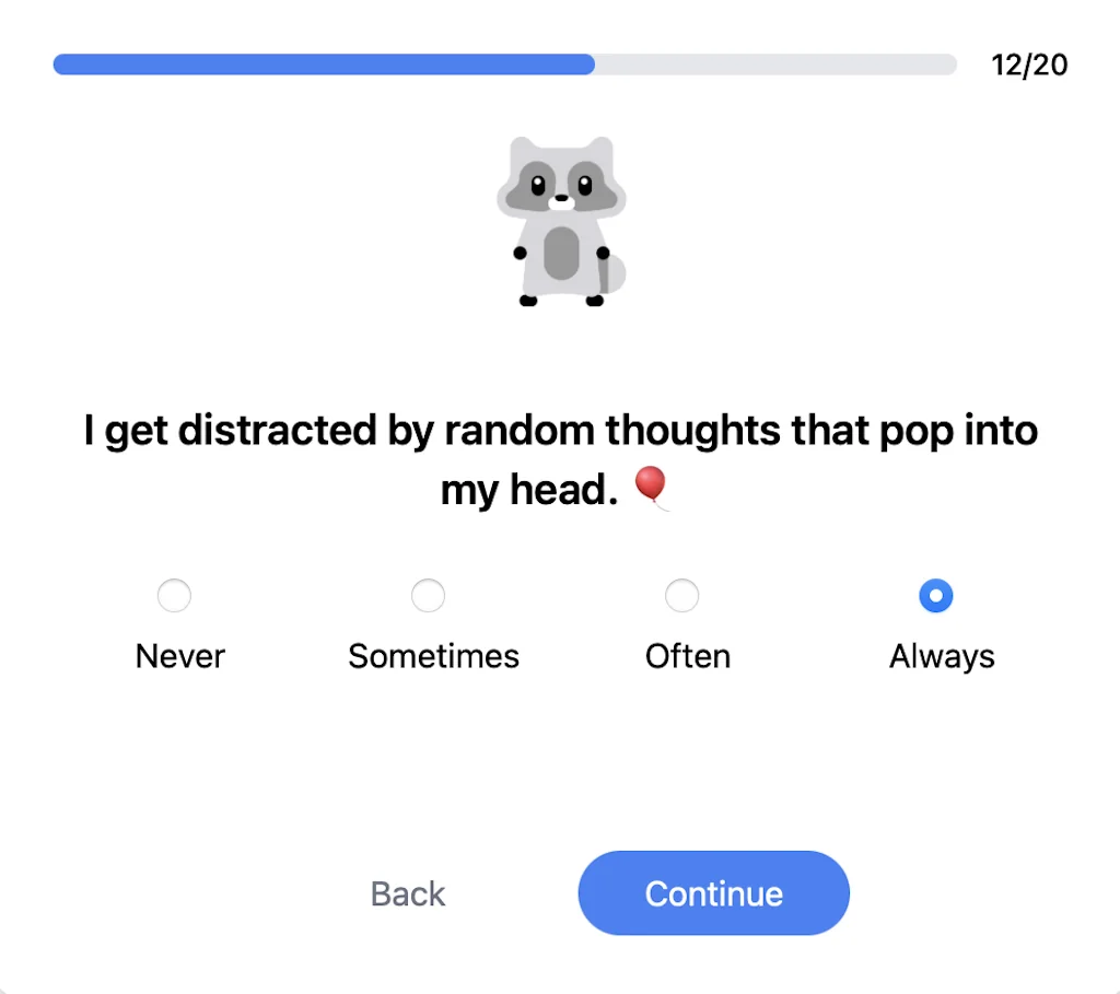 ADHD Quiz screenshot 1 of 5