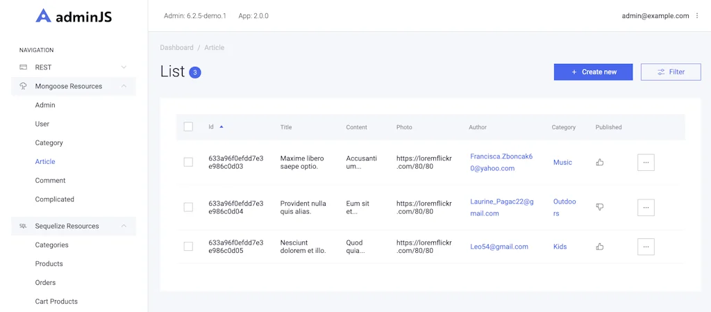 AdminJS screenshot 2 of 3