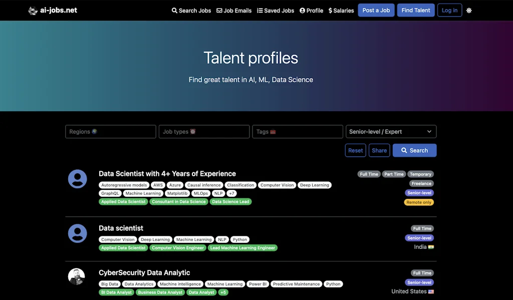 ai-jobs.net screenshot 1 of 3