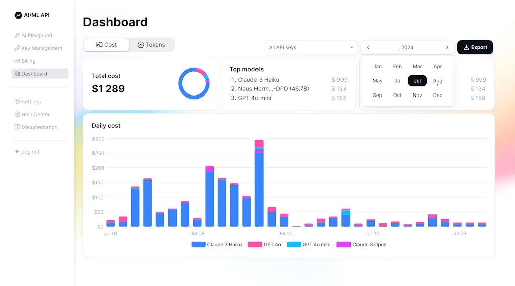 AI/ML API screenshot 3 of 3
