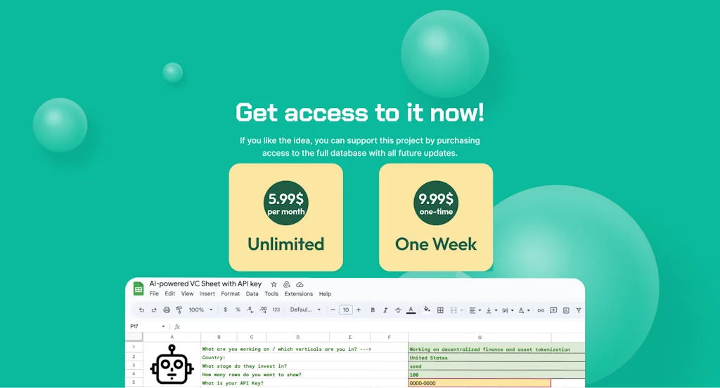 AI-Powered VC Sheet screenshot 4 of 4