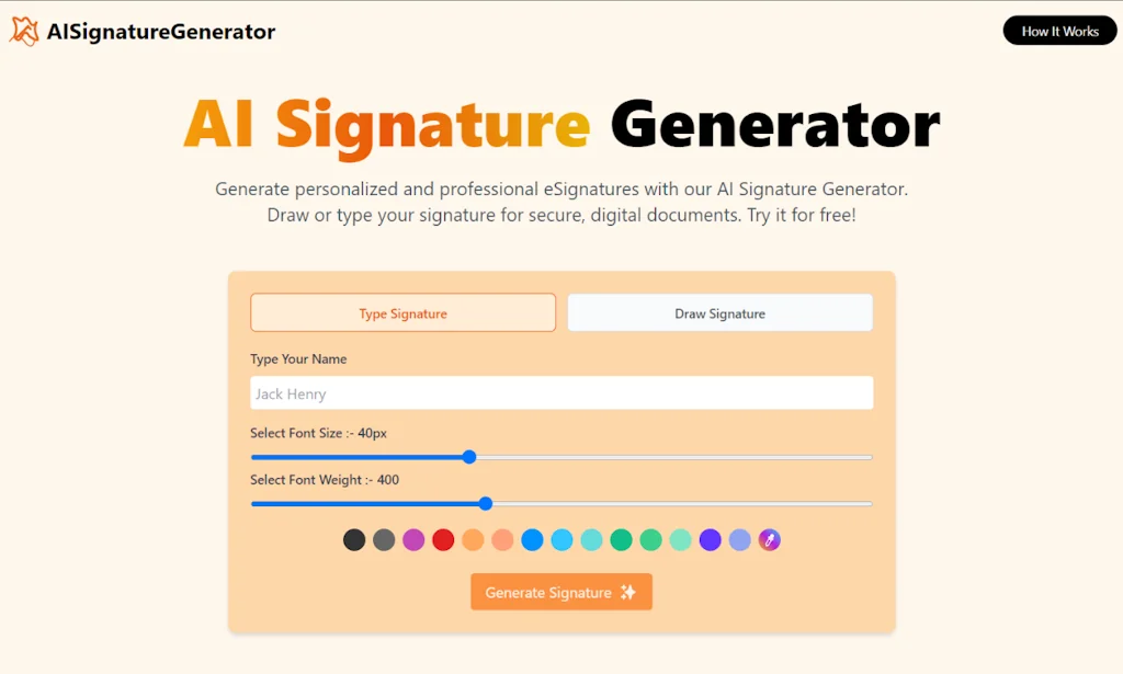 AI Signature Generator screenshot 1 of 2