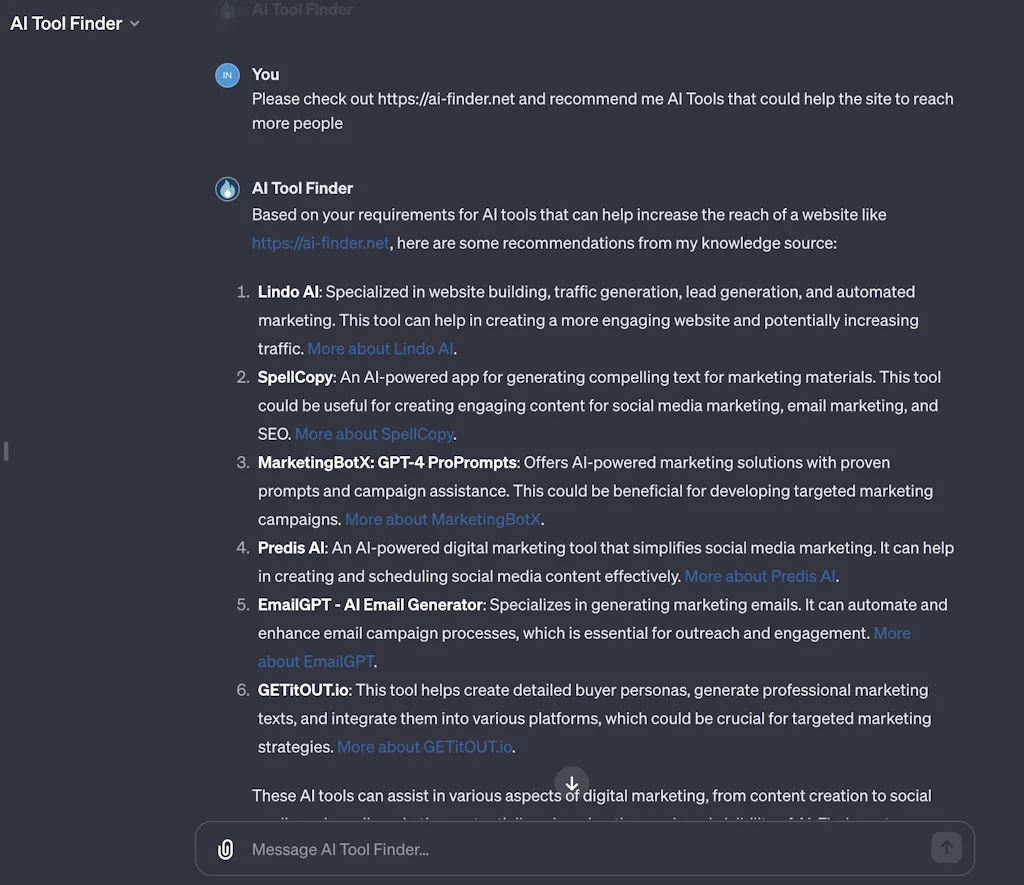 AI Tool Finder (CustomGPT) by AI Finder screenshot 3 of 5