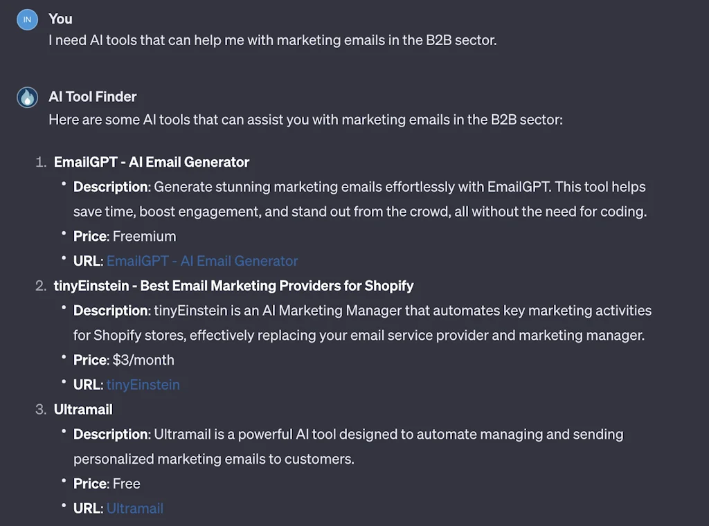 AI Tool Finder (CustomGPT) by AI Finder screenshot 5 of 5