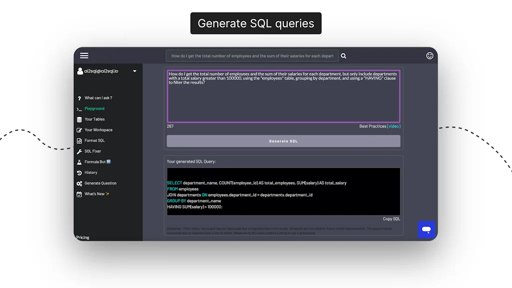 AI2sql screenshot 2 of 4