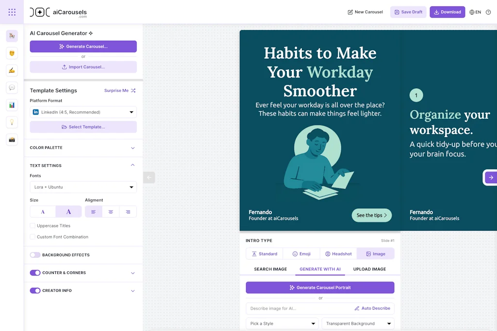 aiCarousels.com screenshot 1 of 4