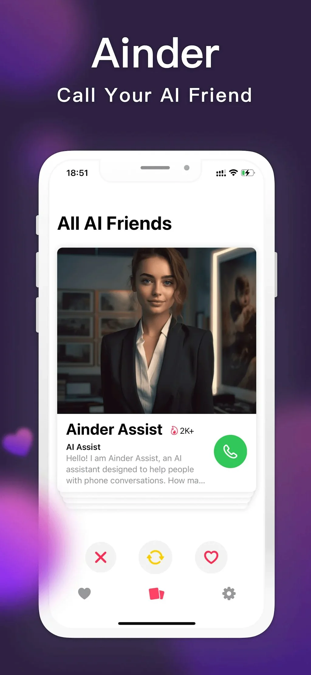 Ainder - Find AI Friends like Tinder screenshot 1 of 3