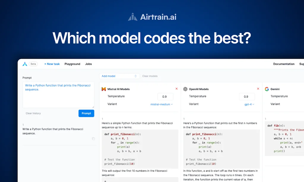 Airtrain.ai LLM Playground screenshot 4 of 5