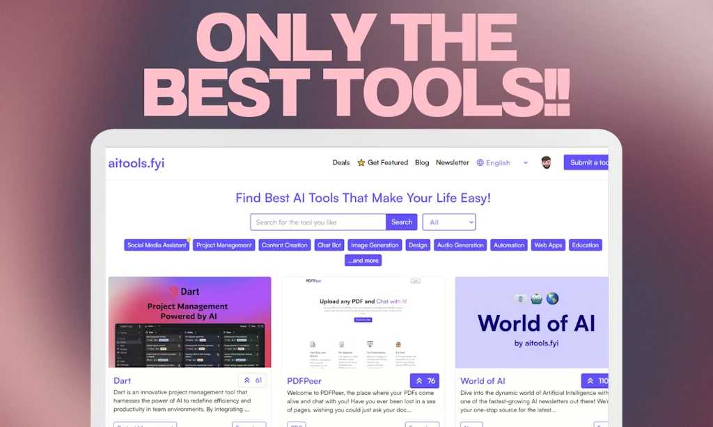 aitools.fyi - Best AI Tools [ChatGPT and more...] screenshot 1 of 4