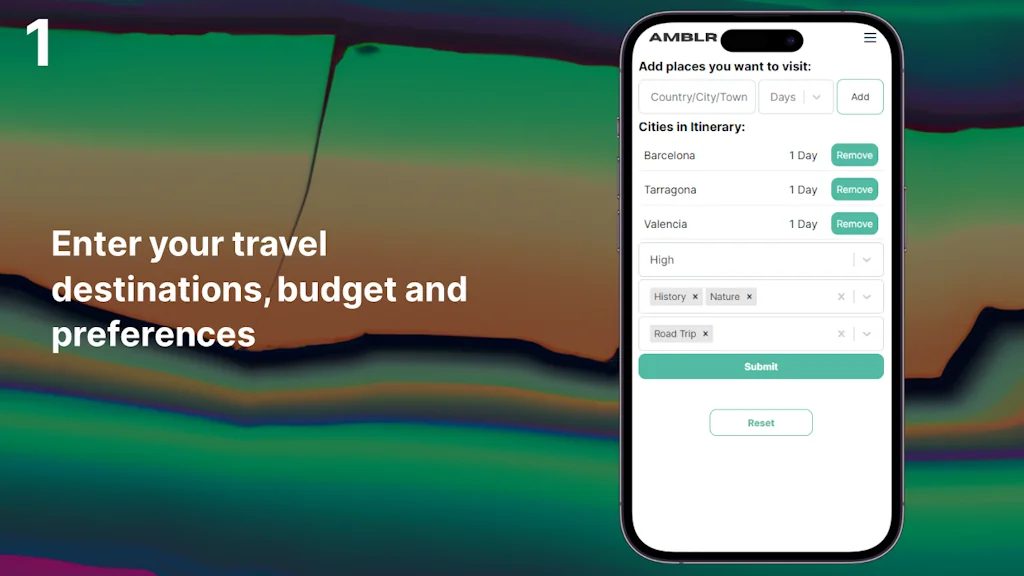 AMBLR - AI Travel Planner screenshot 1 of 3