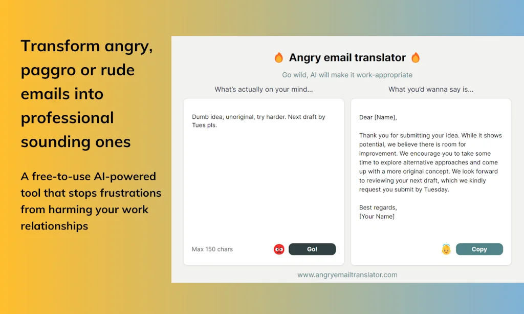 Angry Email Translator screenshot 1 of 2