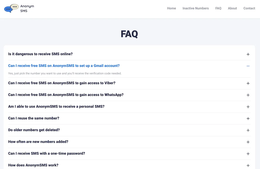 AnonymSMS - Receive SMS Online screenshot 6 of 7