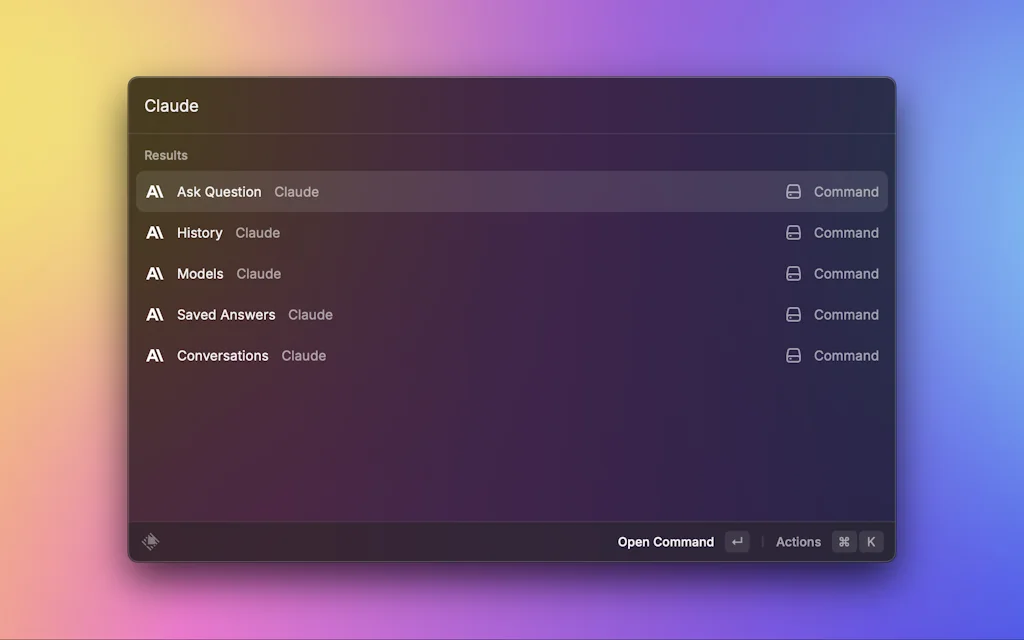 Anthropic's Claude in Raycast screenshot 3 of 6