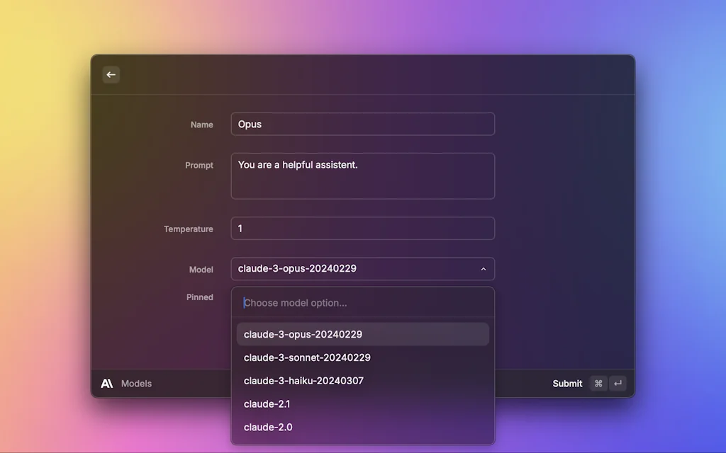 Anthropic's Claude in Raycast screenshot 5 of 6