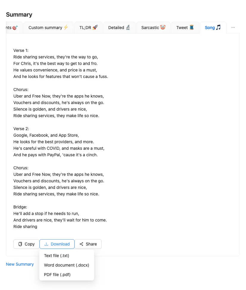 Any Summary screenshot 2 of 2