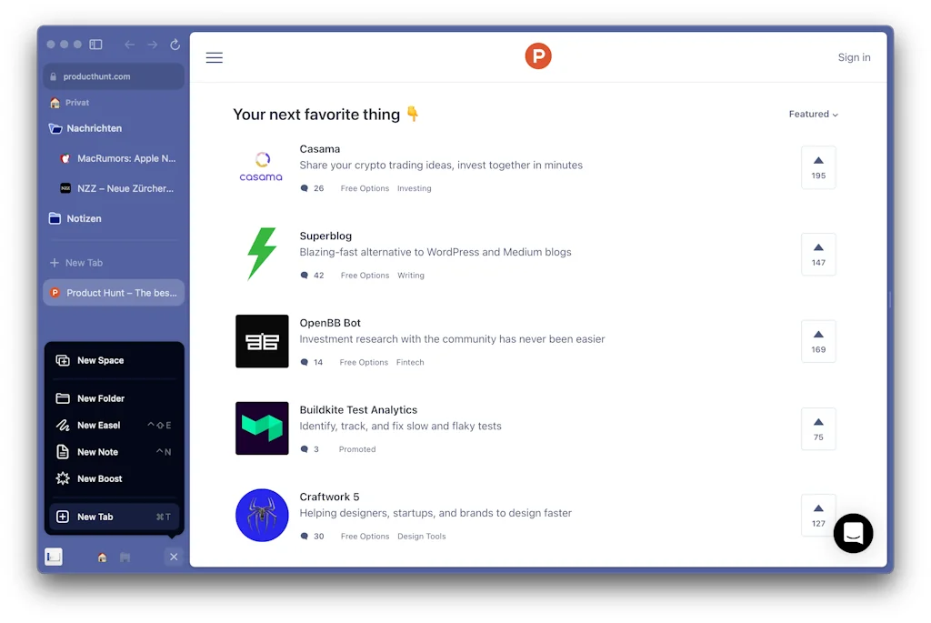 Arc Browser by "The Browser Company" screenshot 4 of 4