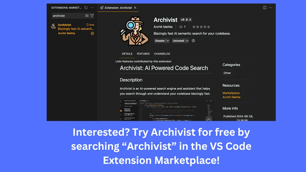 Archivist: AI Search for Code screenshot 5 of 5