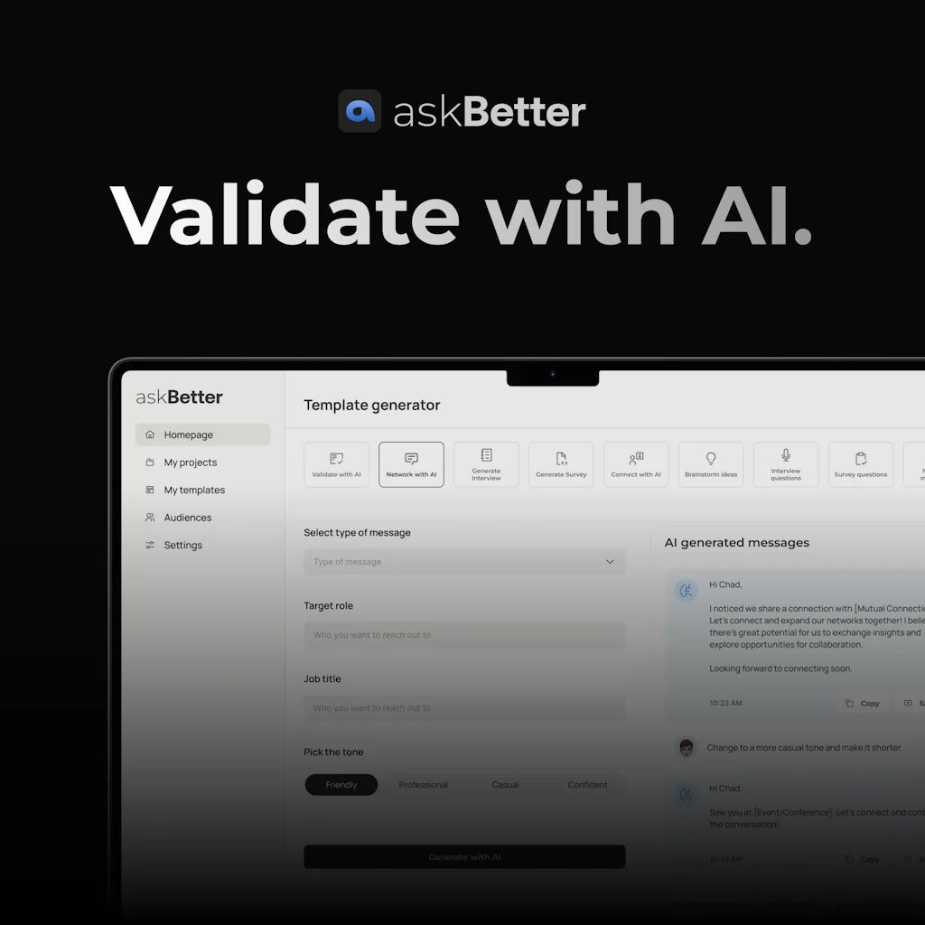 AskBetter - Validate with AI. screenshot 2 of 4