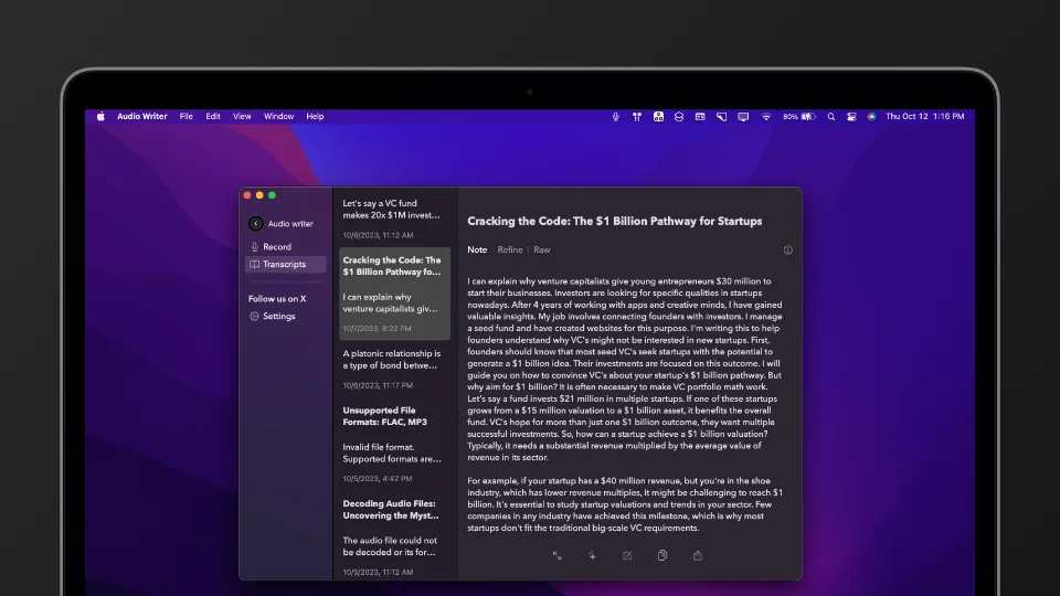 Audio Writer iOS screenshot 8 of 8