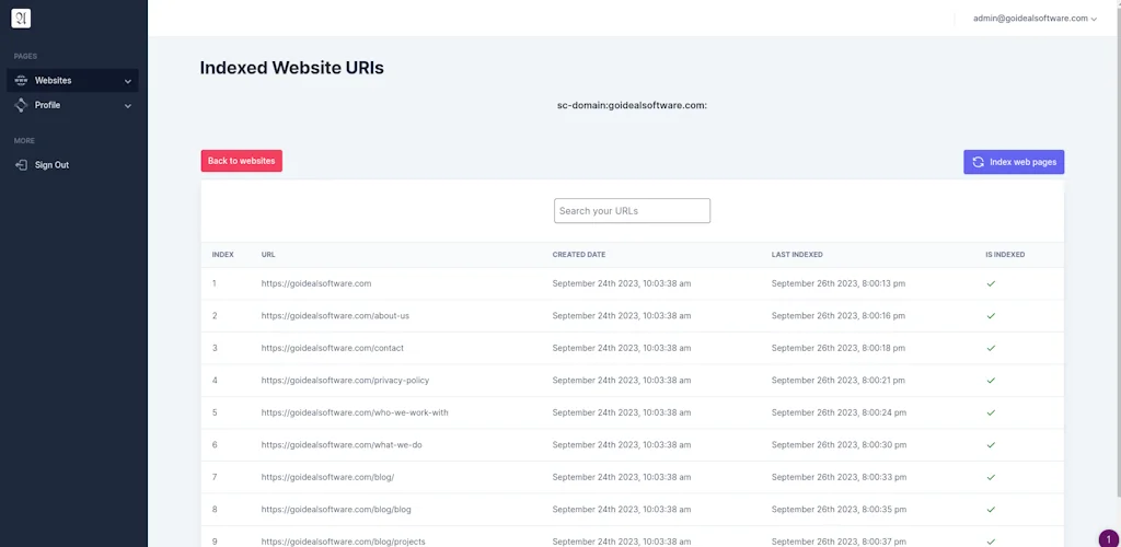 Auto Page Indexer screenshot 2 of 3