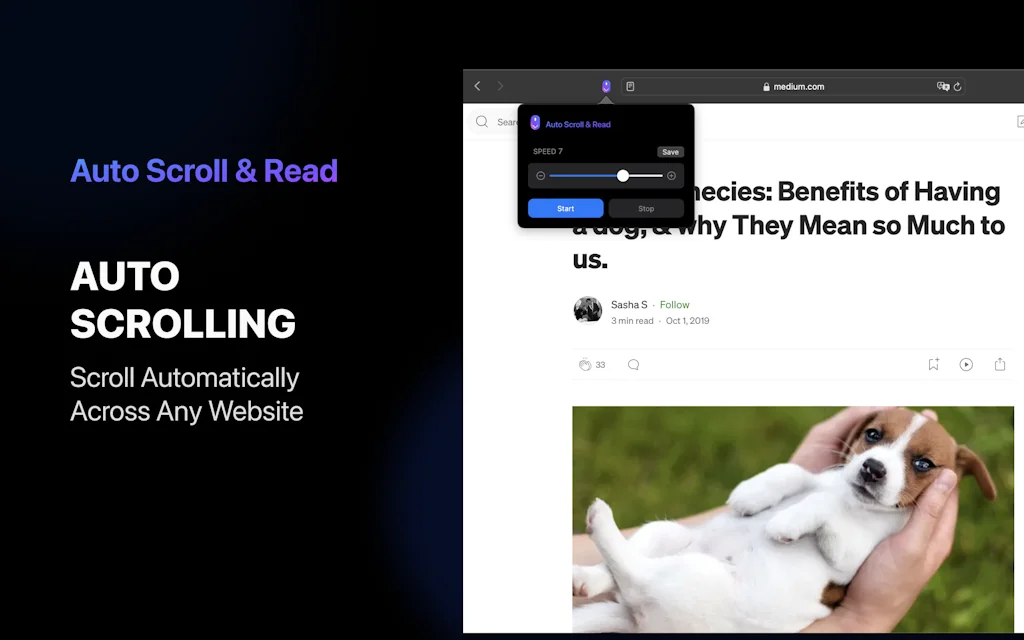 Auto Scroll and Read - Safari Extension screenshot 2 of 4