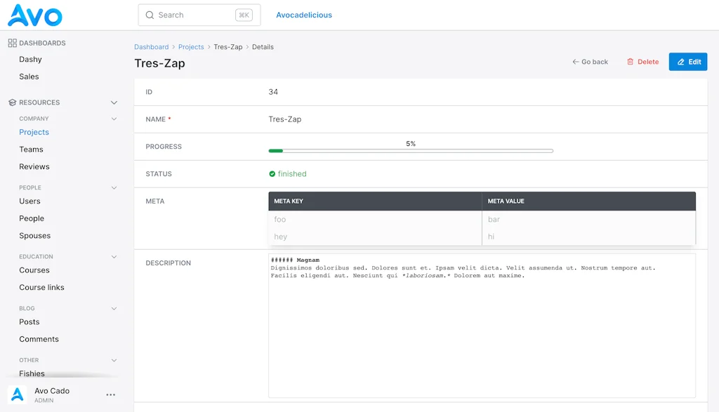 Avo CMS for Ruby on Rails screenshot 6 of 7