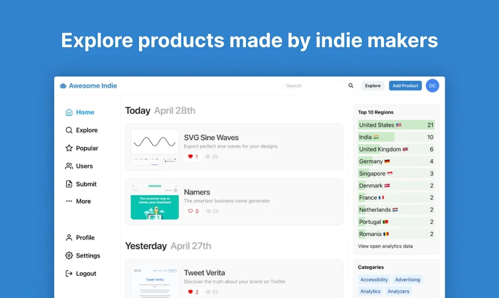 Awesome Indie screenshot 1 of 2