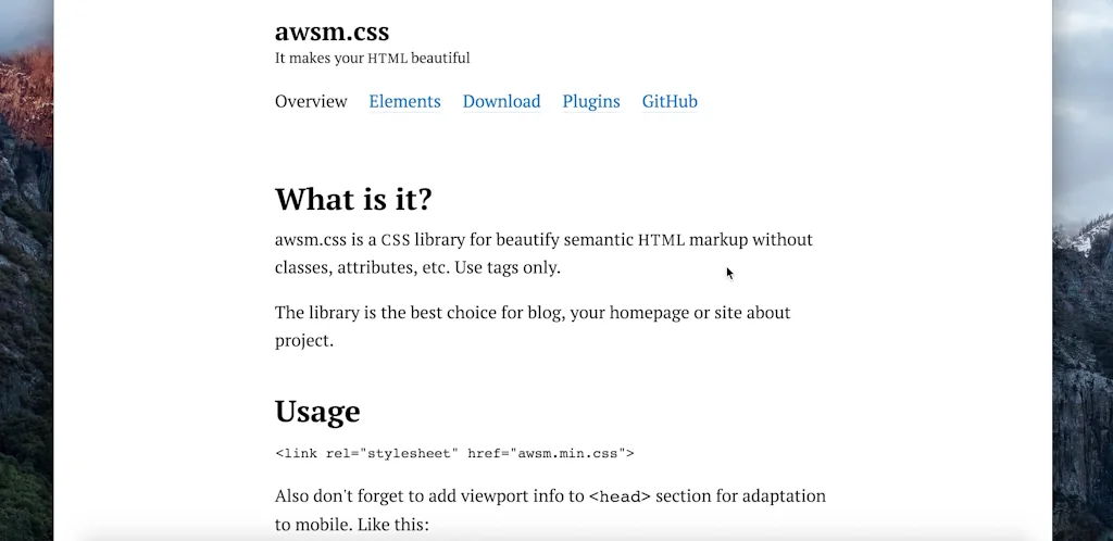 awsm.css screenshot 3 of 3
