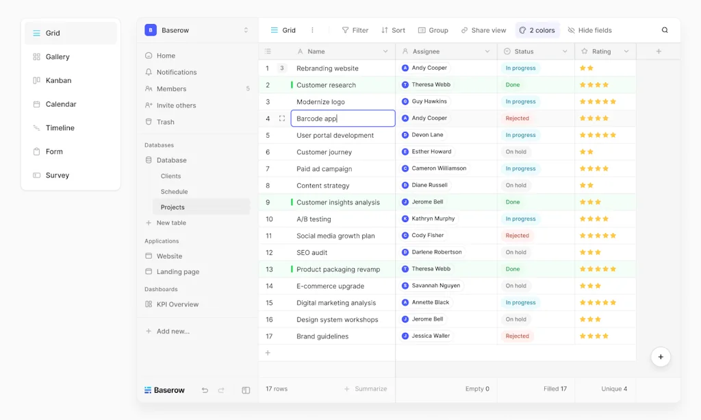 Baserow screenshot 1 of 2