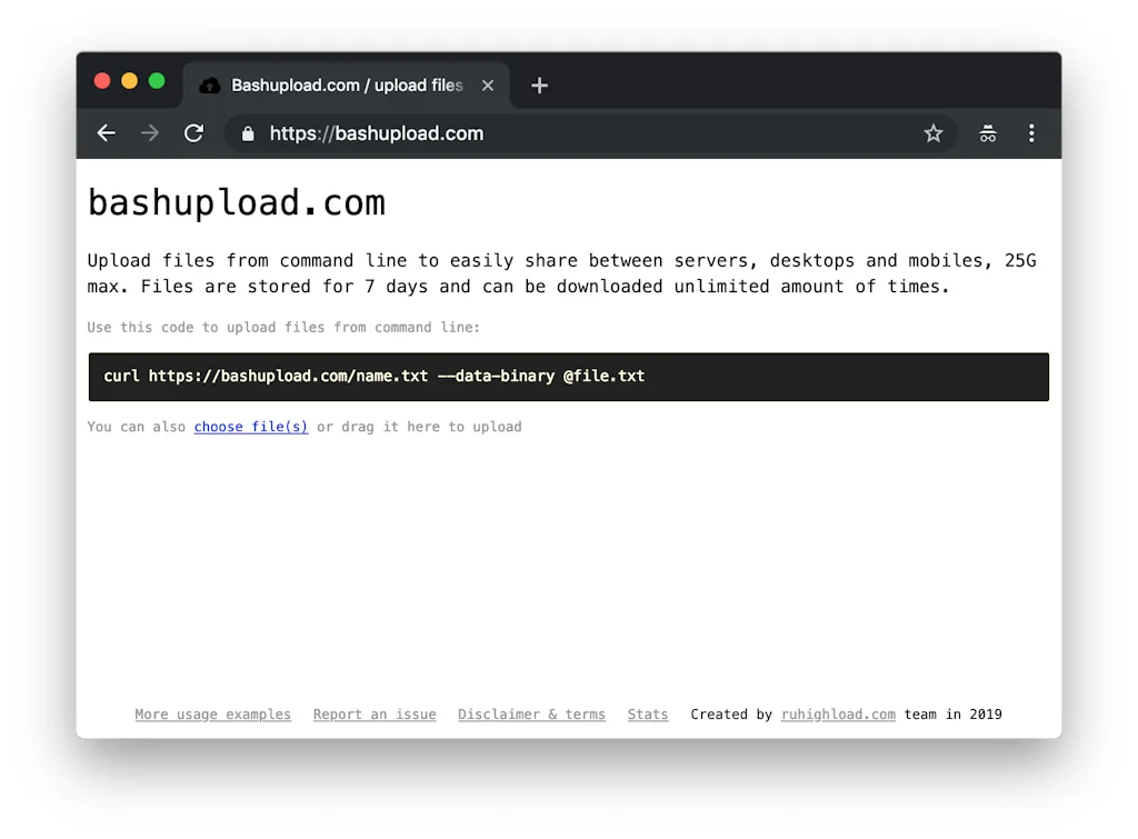Bashupload screenshot 1 of 7