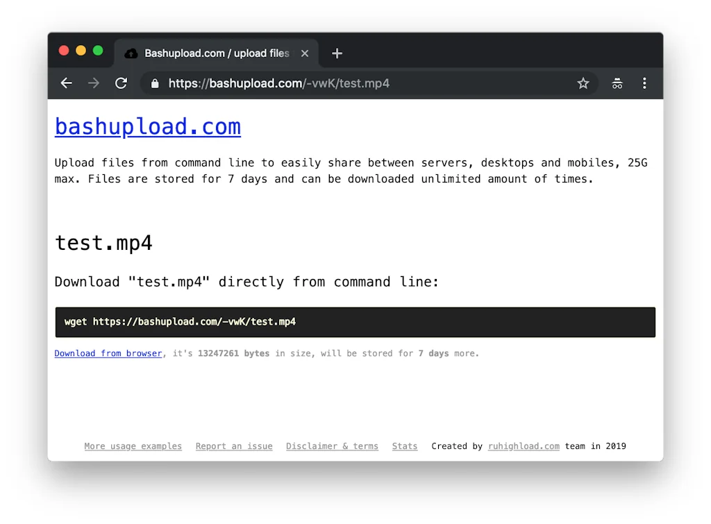 Bashupload screenshot 7 of 7