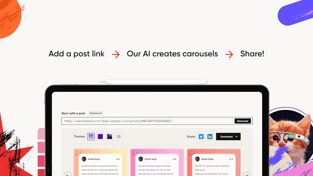 Beautiful LinkedIn Carousel Generator screenshot 2 of 3