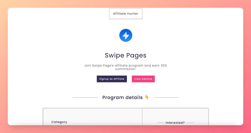 Best Affiliate Programs screenshot 2 of 2