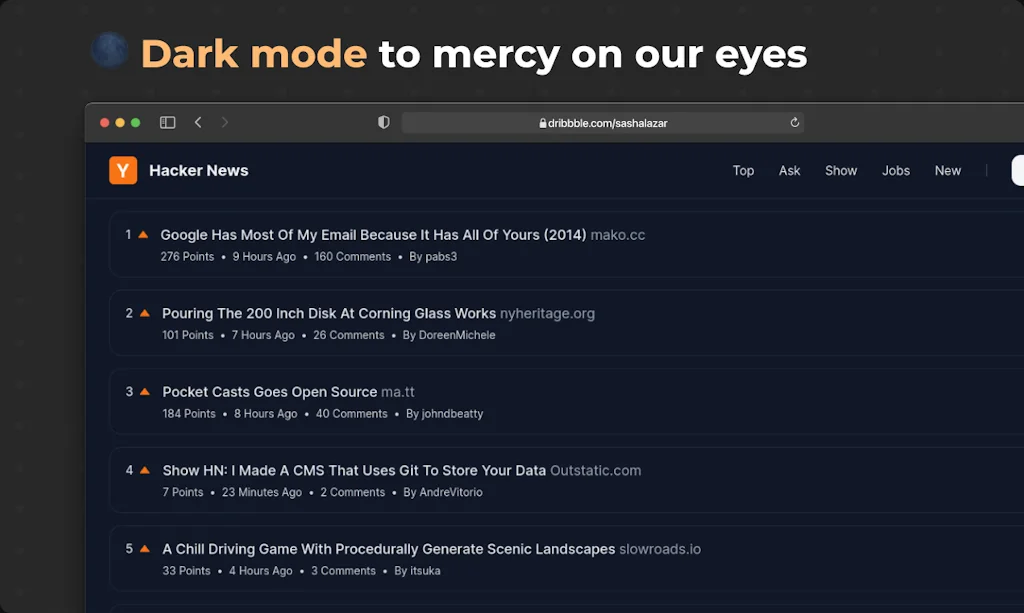 Better Hacker News screenshot 3 of 4