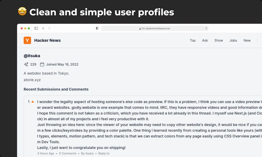 Better Hacker News screenshot 4 of 4